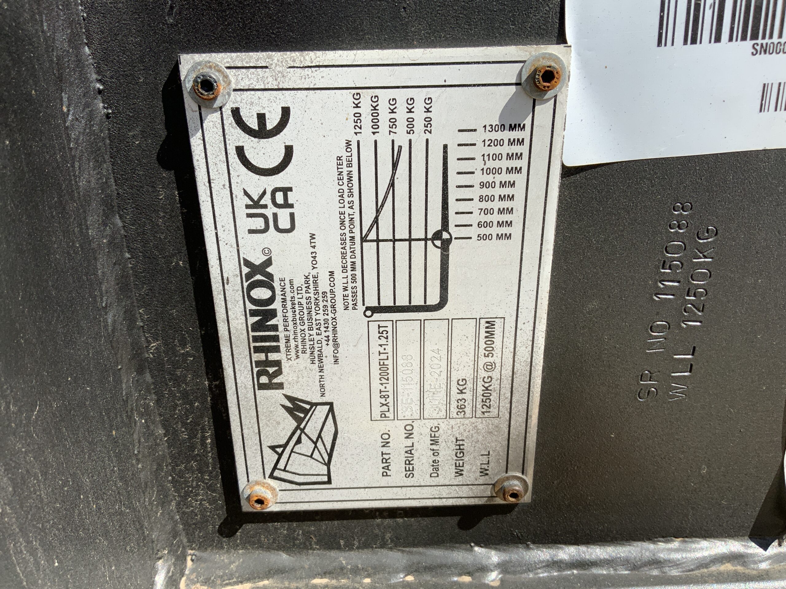 Rhinox PLX-8T1200FLT-1.25T Pallet Forks