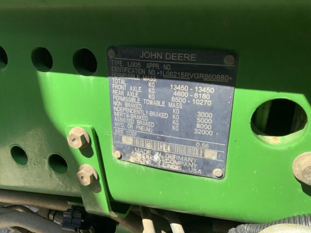 John Deere 6215R Tractor (ST23353)