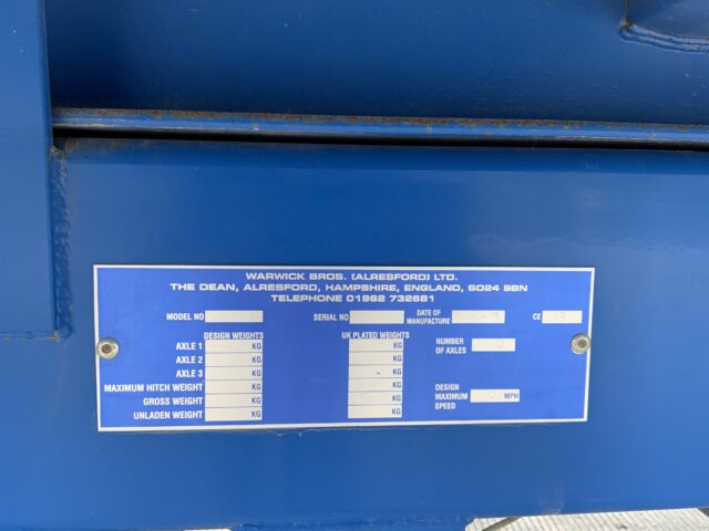 Warwick 12 Tonne Grain Trailer
