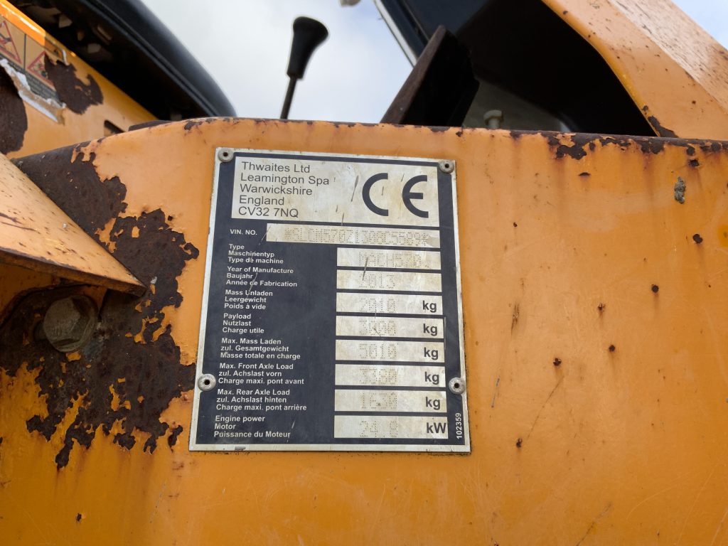 Thwaites 3 Tonne Straight Tip Dumper (ST23895)