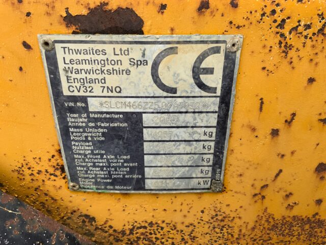 Thwaites 6 Tonne Swivel Tip Dumper (ST23974)