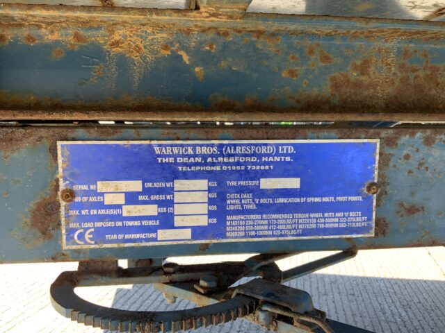 Warwick 3 Tonne Drop Sided Tipping Trailer