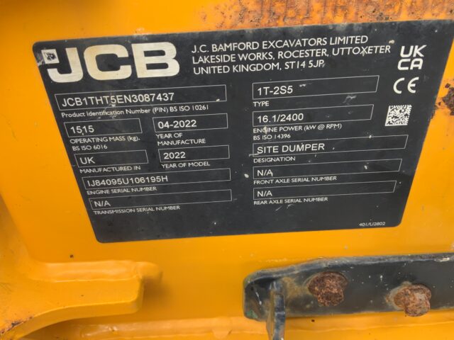 JCB 1 Tonne Hi Tip Dumper (ST24189)