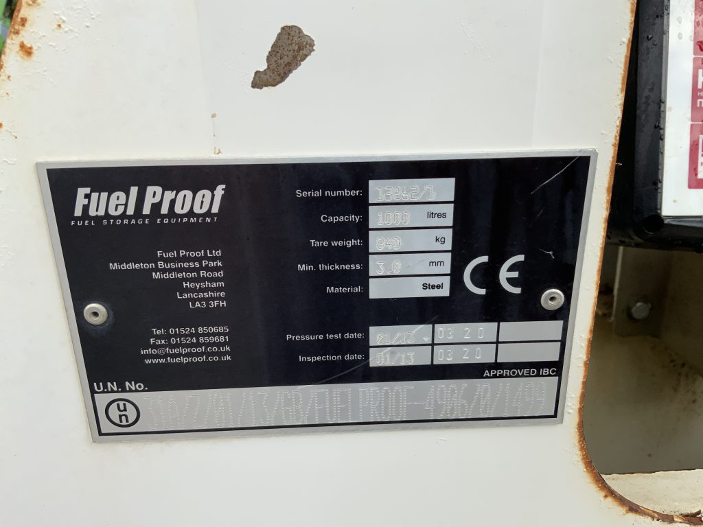 Fuel Proof Twin Axle 1000ltr Fuel Tank