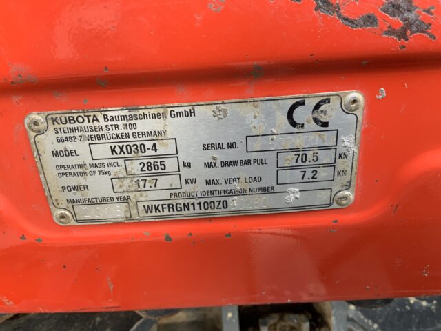 Kubota KX030-4 Digger (ST24198)