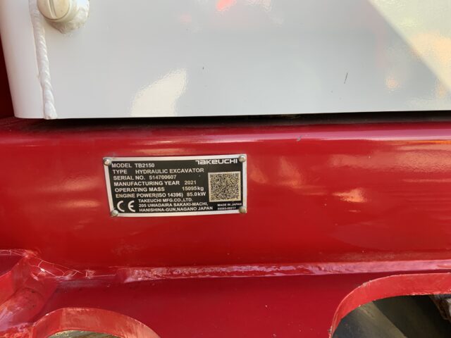 Takeuchi TB2150 Fitted with ENGCON Tilt Rotator (ST23965)