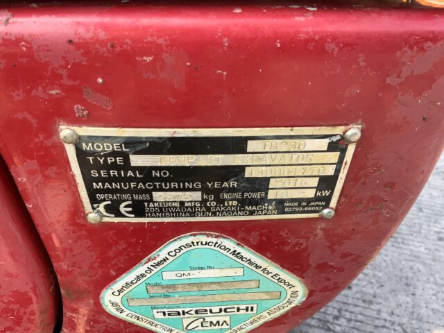 Takeuchi TB230 Digger (ST24109)