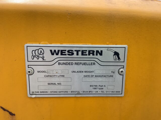 Western 2250 Ltr Waste Oil Tank