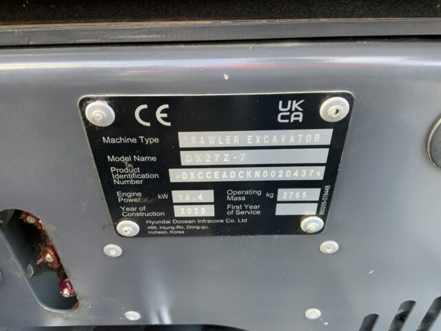 Doosan DX27Z Series 7 Digger (ST24961)