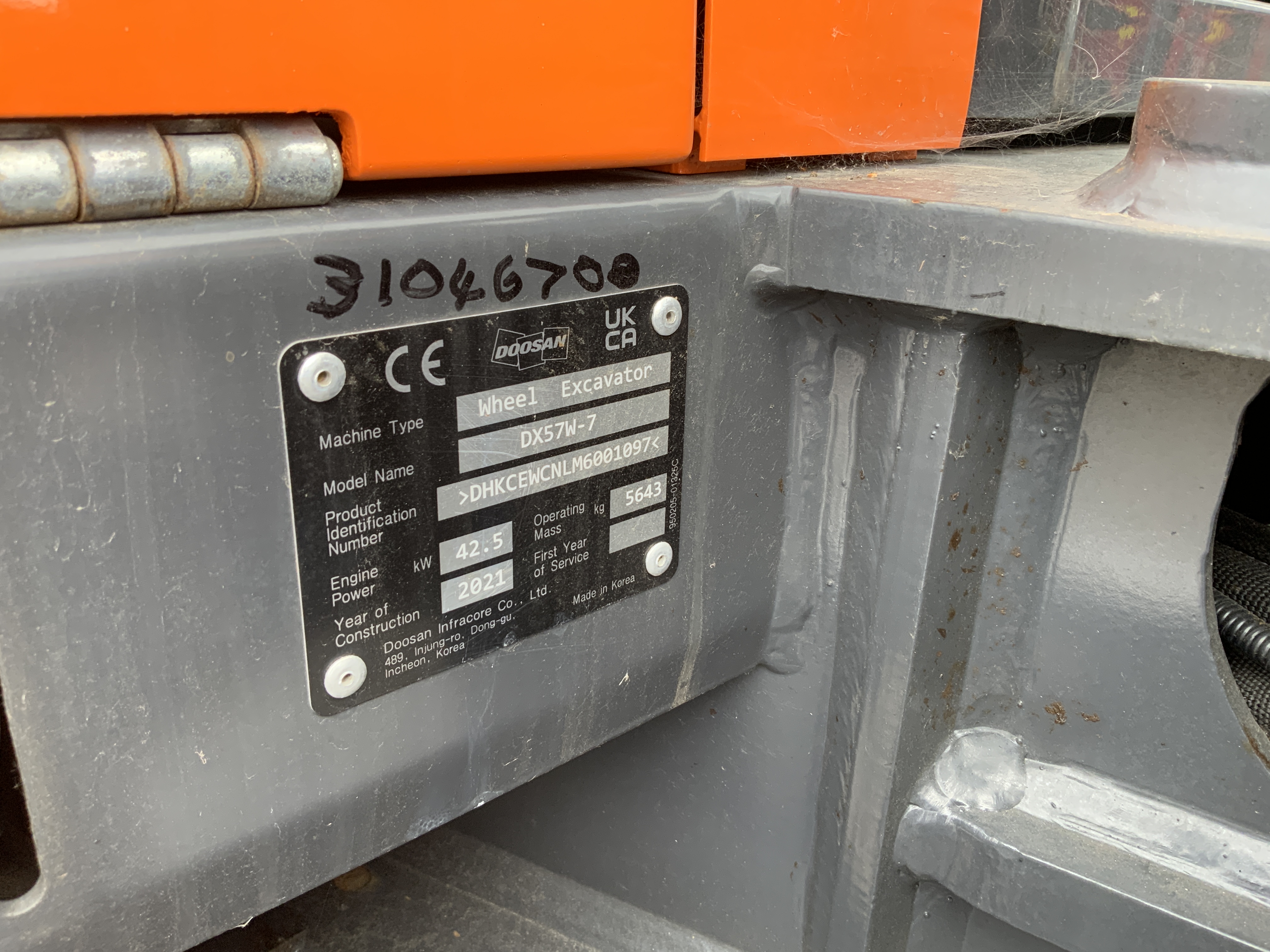 Doosan DX57 Wheeled Excavator (ST23100)