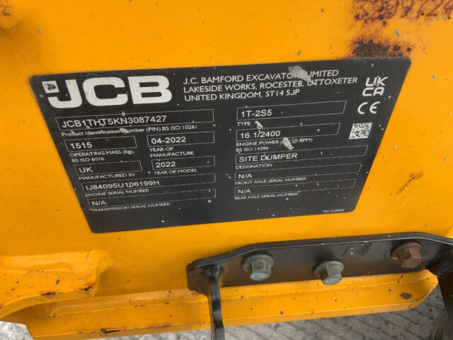 JCB 1 Tonne Hi Tip Dumper
