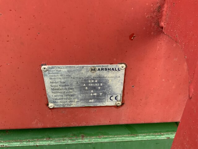Marshall QM8 8.5Tonne Grain Trailer (ST24908)