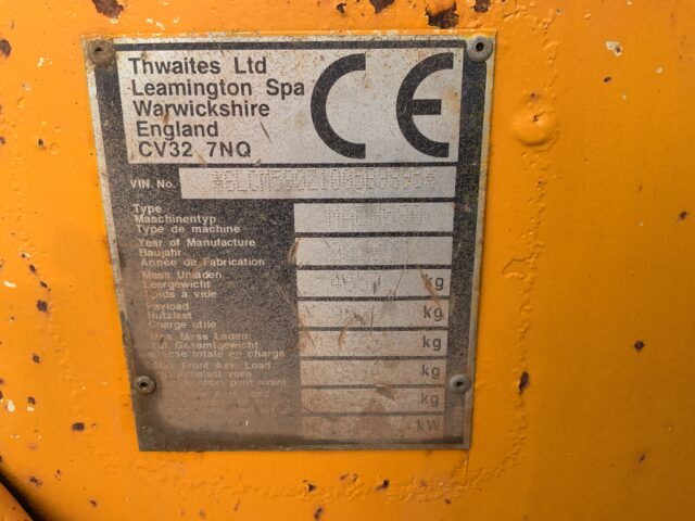Thwaites 9 Tonne Straight Tip Dumper (ST24818)