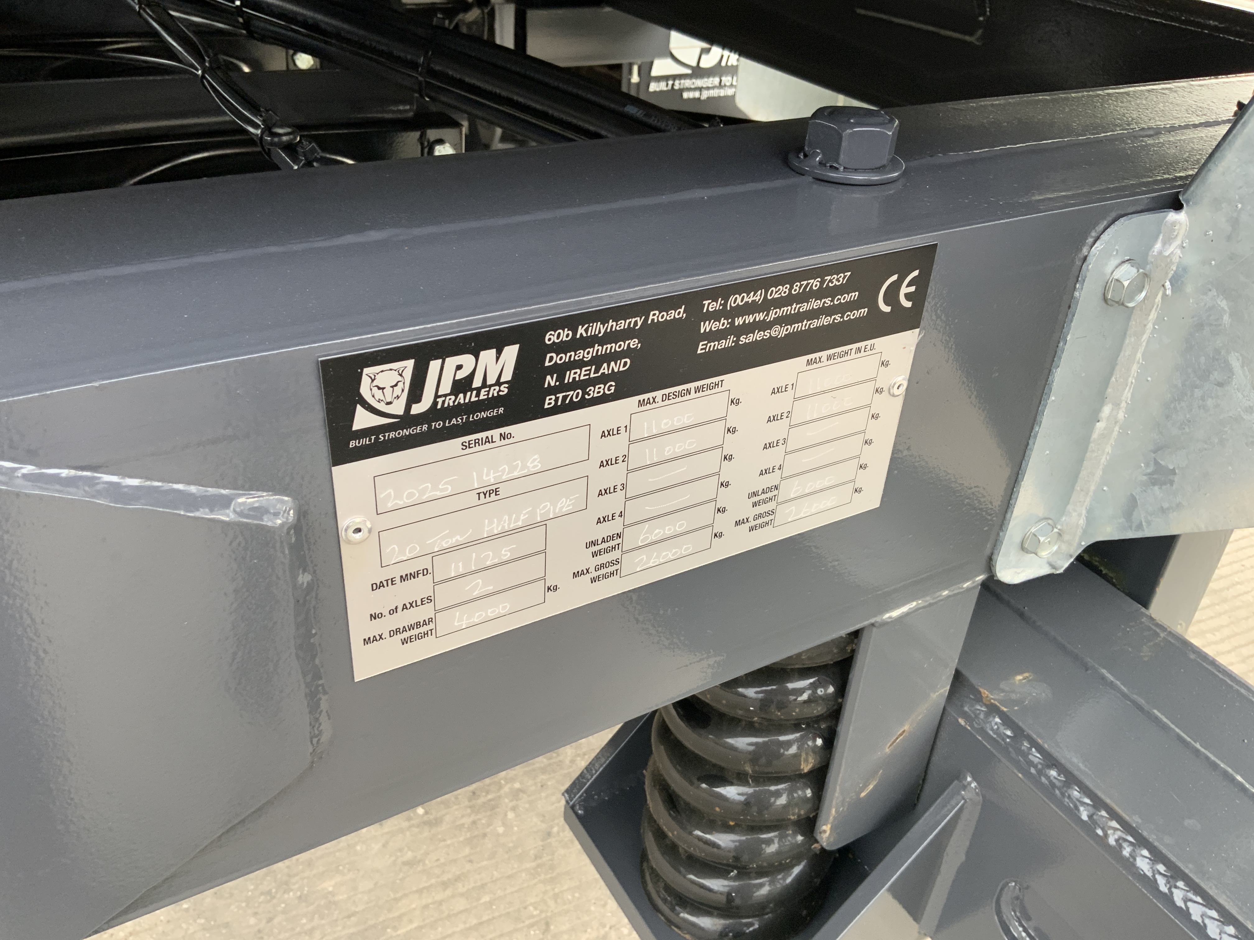 JPM Grey 20 Tonne Half Pipe Dump Trailer (ST25272)