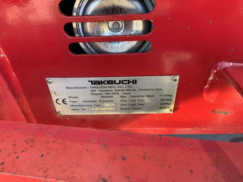 Takeuchi TB295W Wheeled Digger (ST24976)