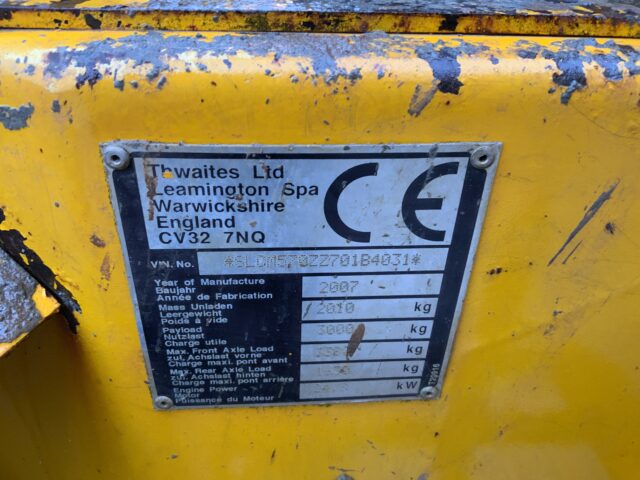 Thwaites 3 Tonne Straight Tip Dumper (ST25112)