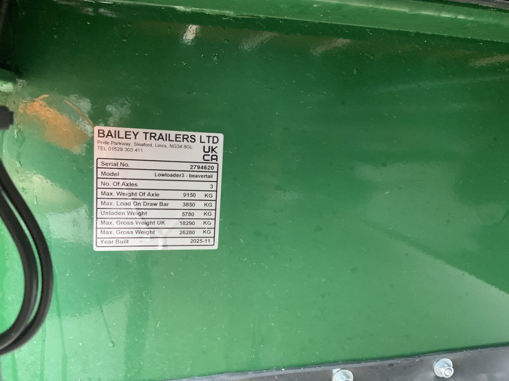 Bailey Trailers 26Ft Tri Axle Low Loader Trailer