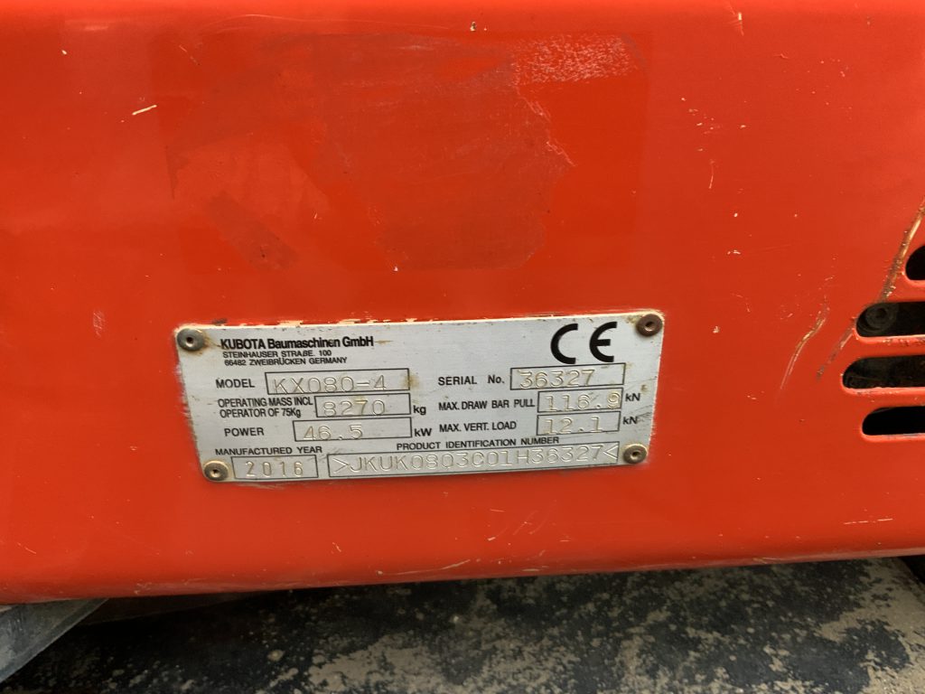 Kubota KX080-4 Digger (ST25322)