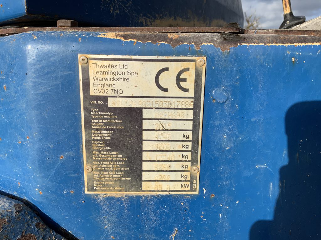 Thwaites 9 Tonne Straight Tip Dumper (ST25371)