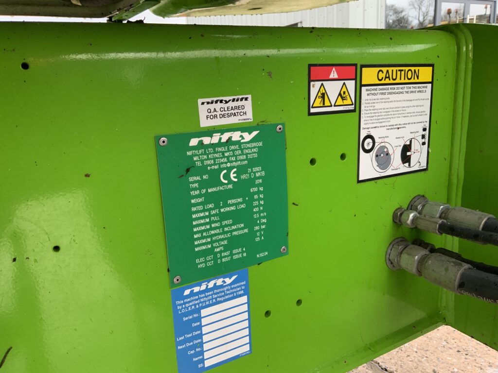 Niftylift HR21 Telescopic Boom Lift (ST25540)