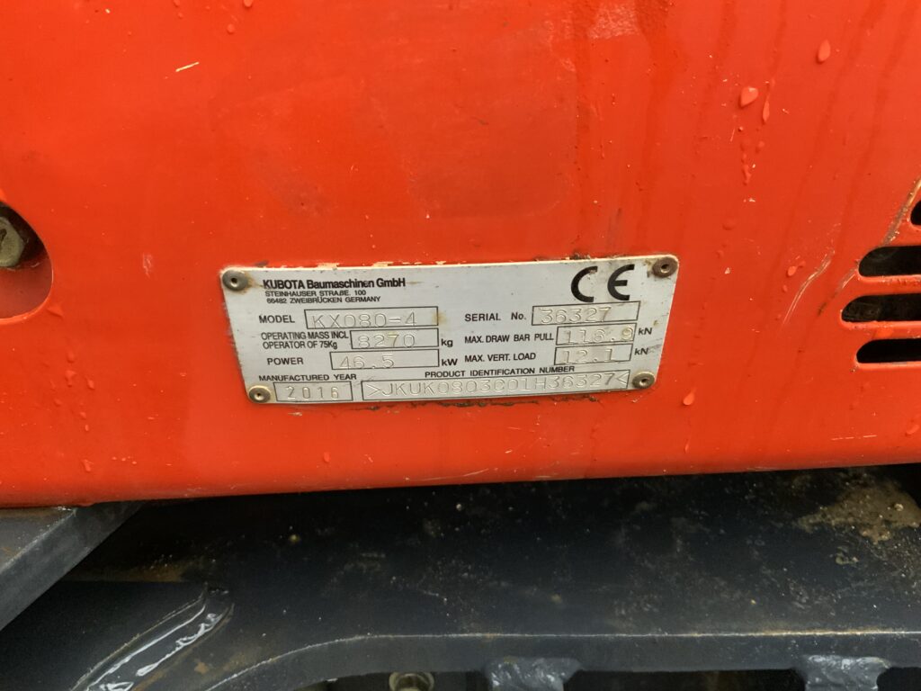 Kubota KX080-4 Digger (ST25322)