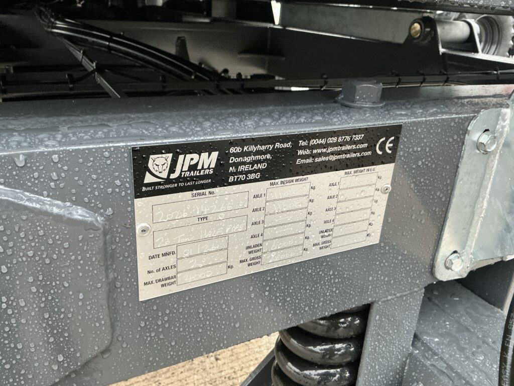 JPM Grey 20 Tonne half Pipe Dump Trailer