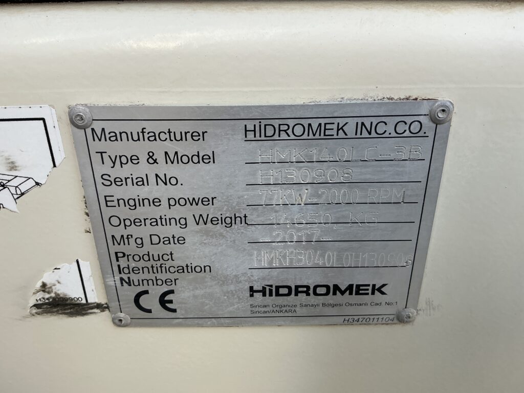 Hidromek HMK140 LC & Steel Wrist Tilt Rotator Digger (ST25577)