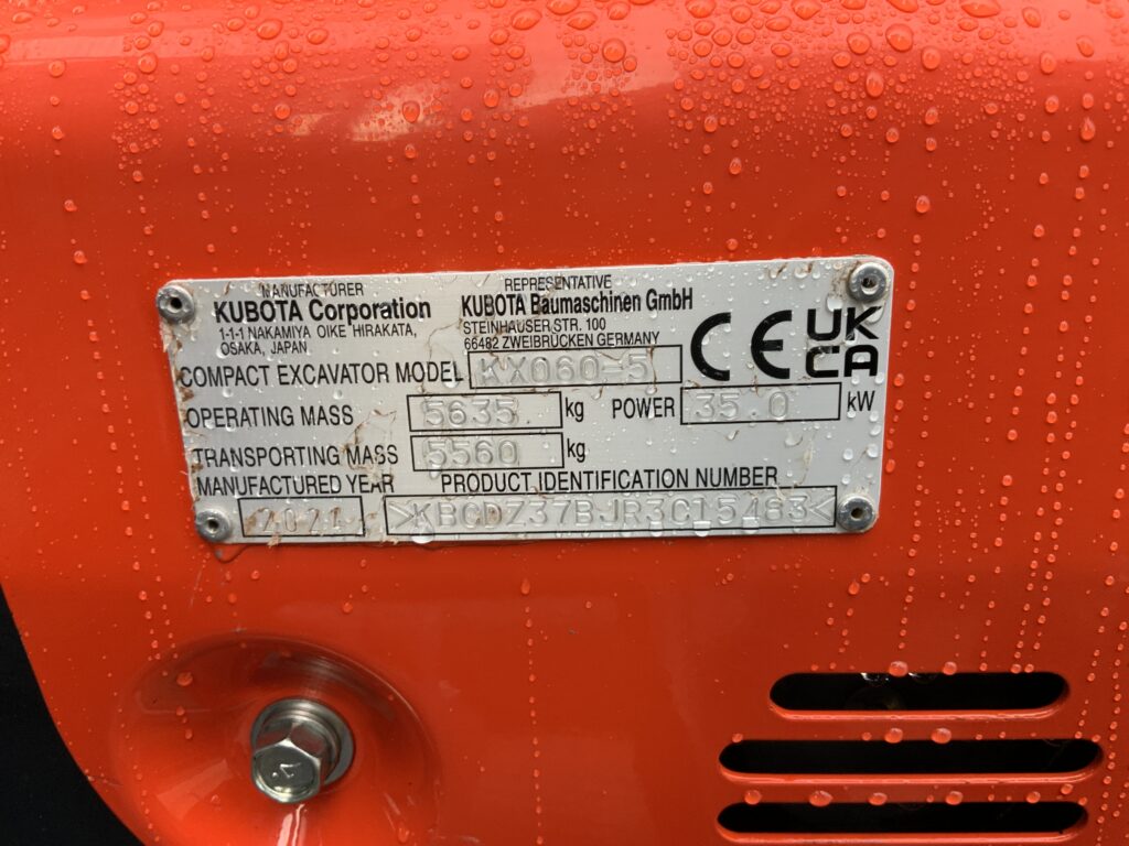 Kubota KX060-5 C/W Steel Wrist Tilt Rotator Digger (ST25789)