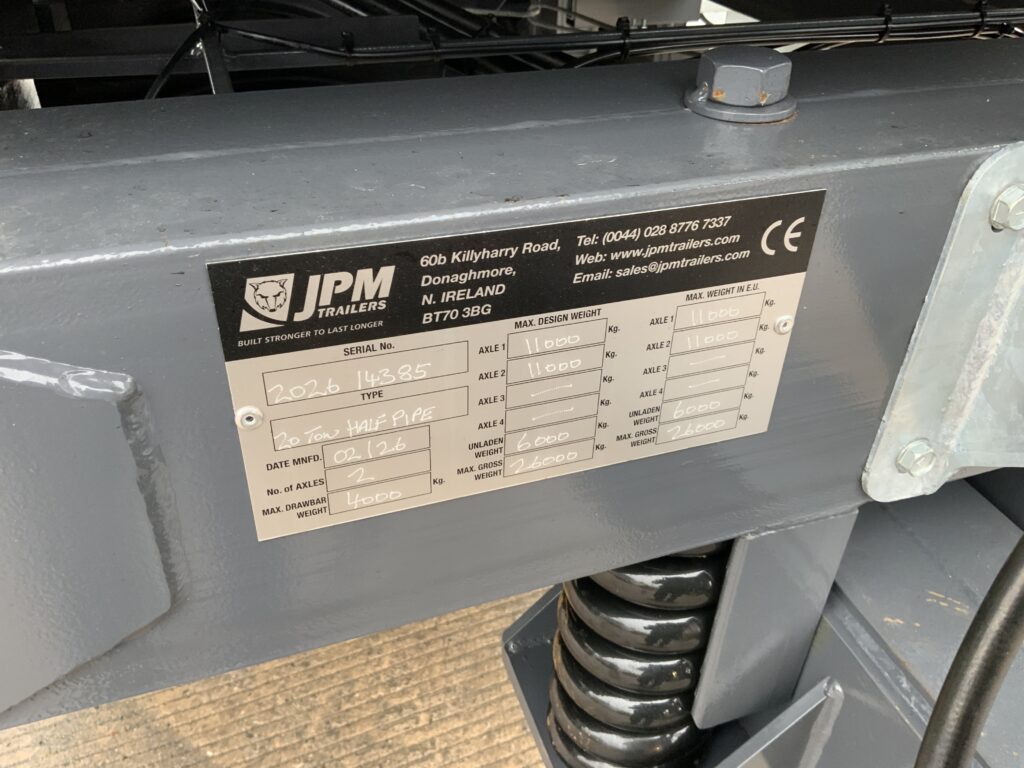 JPM Grey 20T Half Pipe Dump Trailer (ST25921)