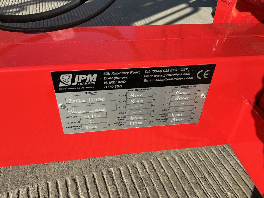 JPM Red 24ft Low loader Trailer