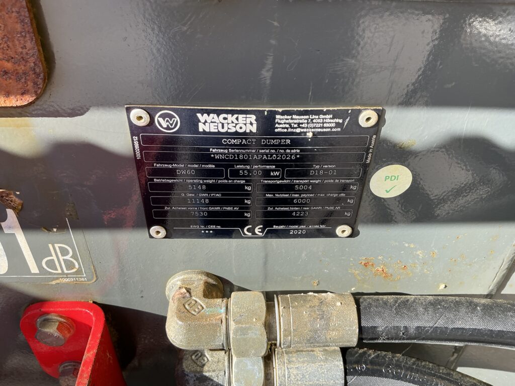 Wacker Neuson DW60 Swivel Tip Dumper (ST25983)