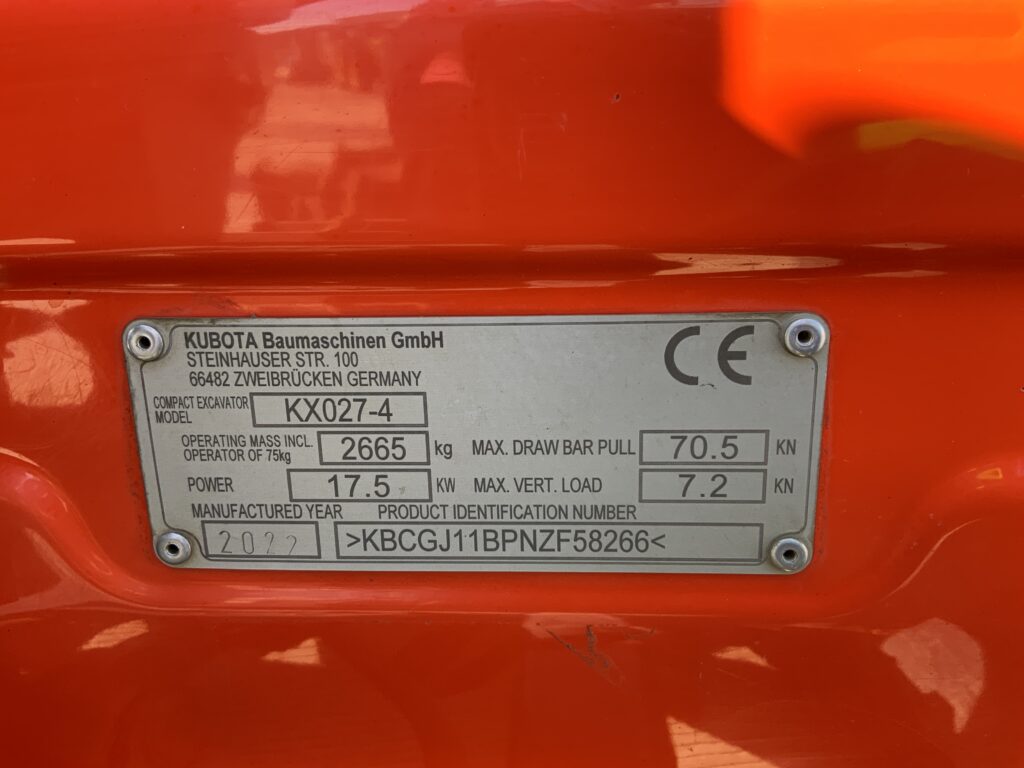 Kubota KX027-4 Digger (ST26221)