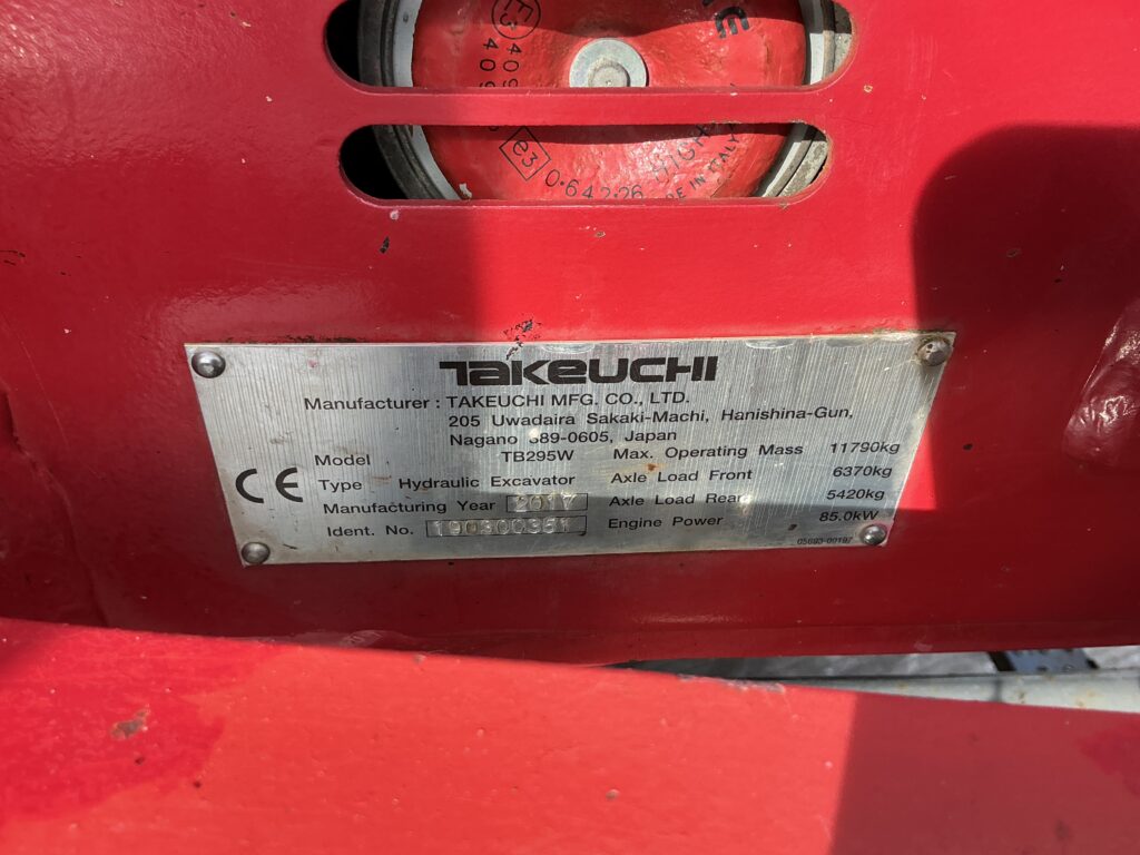 Takeuchi TB295 Wheeled Digger (ST25761)