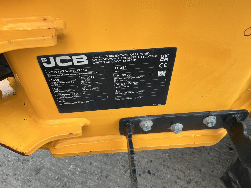JCB 1 Tonne-2 Hi Tip Dumper