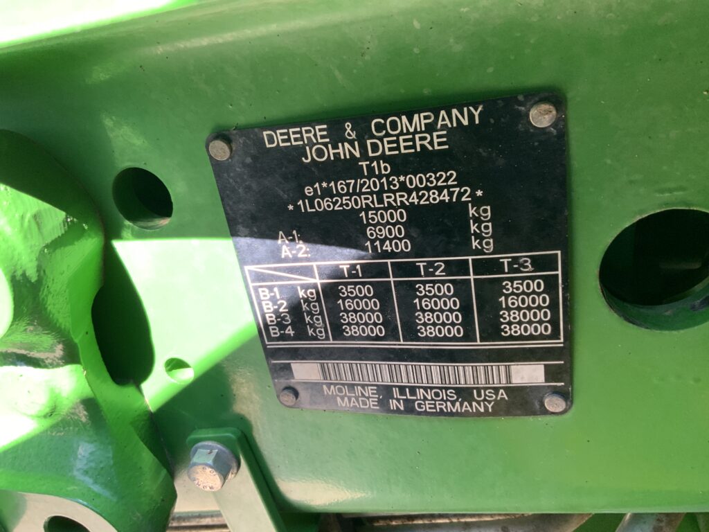 John Deere 6R250 Tractor (ST27059)
