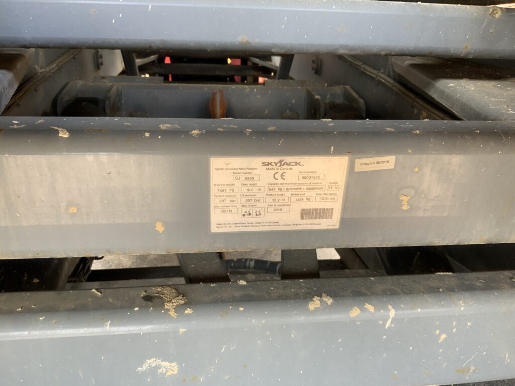 Skyjack SJ9250 RT Scissor Lift Platform (ST25090)