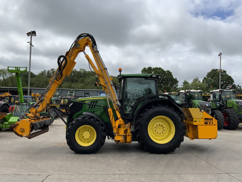 John Deere 6195R C/W Herder Mounted Hedge Trimmer (ST26503)