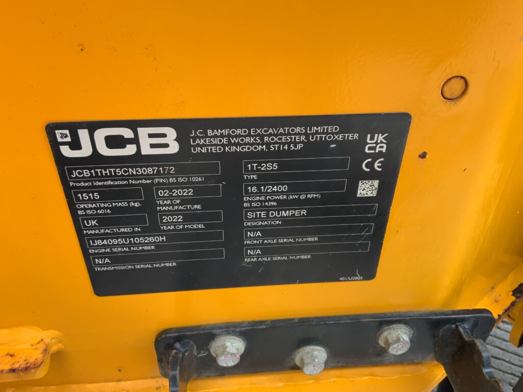 JCB 1 Tonne Hi Tip Dumper (ST26924)