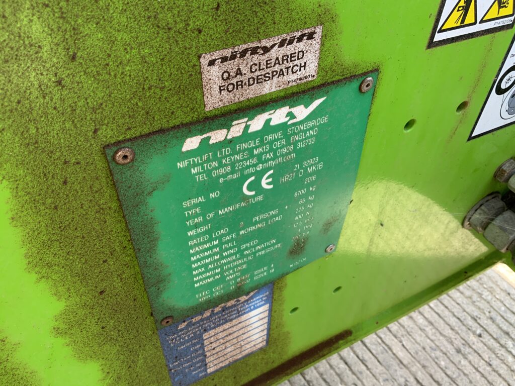 Niftylift HR21 Telescopic Boom Lift (ST27000)