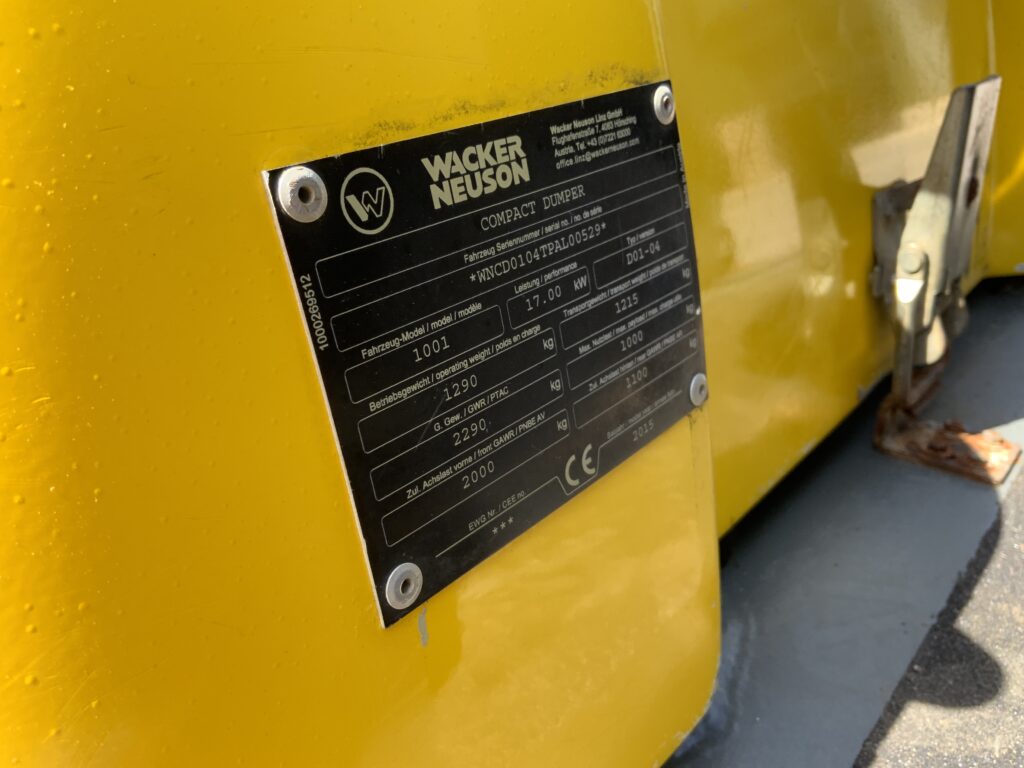 Wacker Neuson 1001 High Tip Dumper (ST27206)