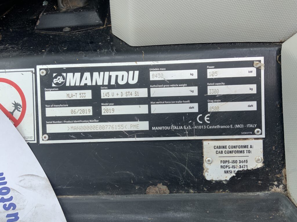 Manitou MLA-T 533-145 V+Elite Pivot Steer Telehandler (ST26638)
