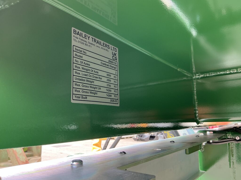 Bailey Trailers 10 Tonne Contract Dump
