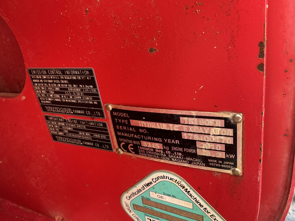 Takeuchi TB180 FR Digger (ST26877)