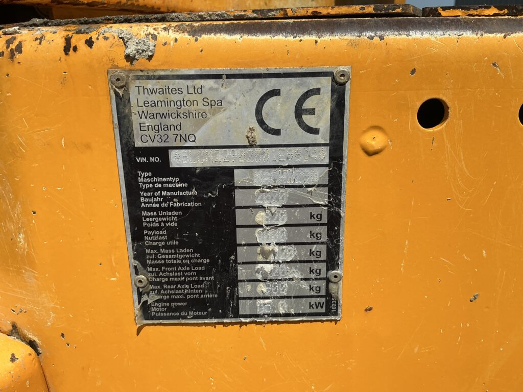 Thwaites 9 Tonne Straight Tip Dumper (ST27112)