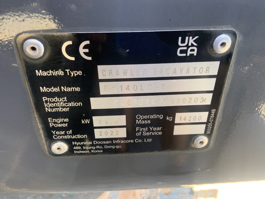Doosan DX140 LC-7 Digger (ST27283)
