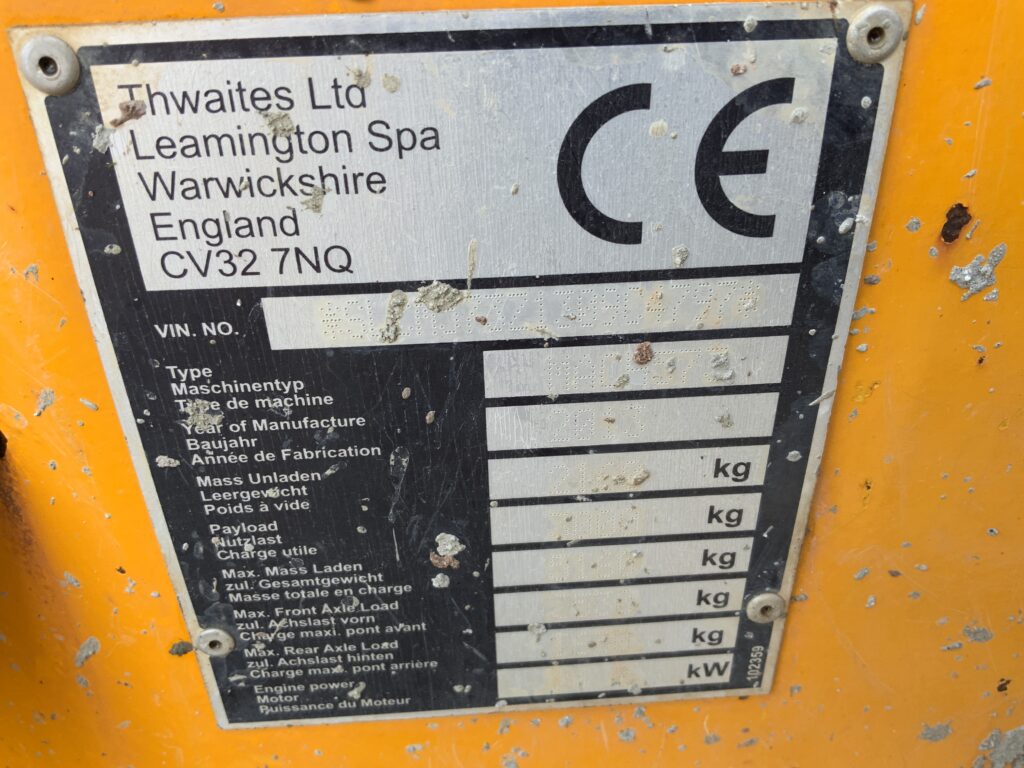 Thwaites 3 Tonne Swivel Tip Dumper (ST27453)