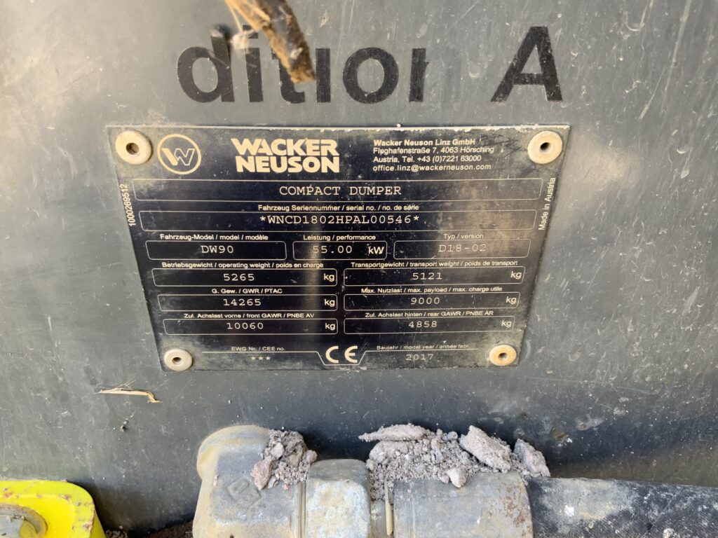 Wacker Neuson DW90 Dumper (ST25887)