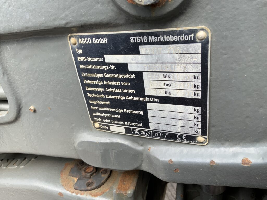 Fendt 716 Tractor (ST25458)